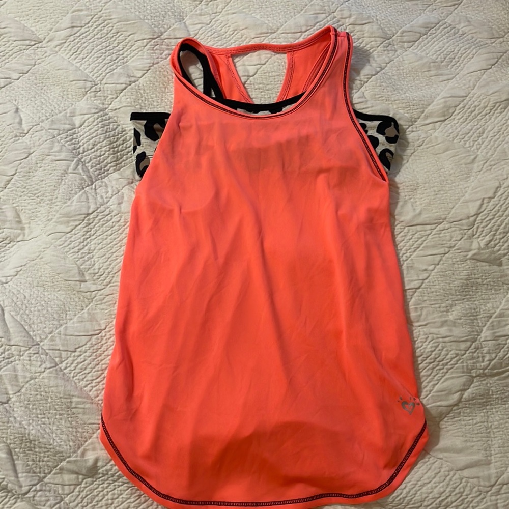 Justice Active tank with built in sports bra. Size 14 LIKE NEW